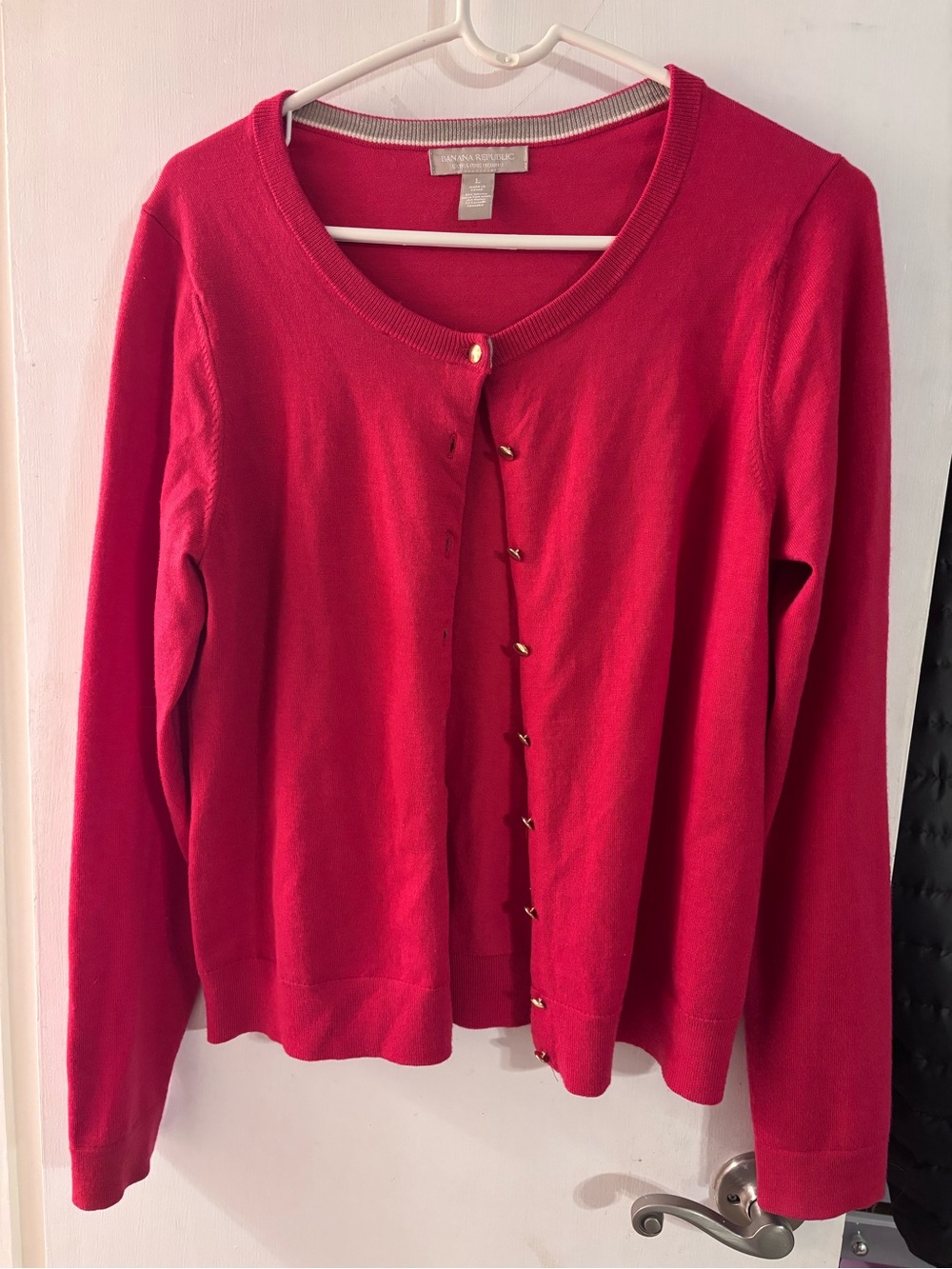 Banana Republic Merino Wool Red Cardigan